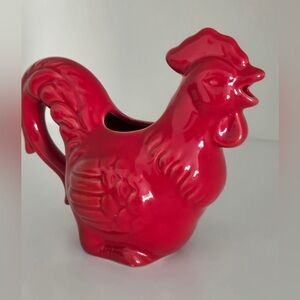 Home Essentials Red Ceramic Rooster Pitcher/Creamer